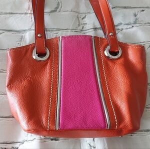New TIGNANELLO ORANGE & PINK LEATHER BAG